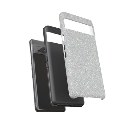 Glitter Silver Tough Phone Case — Sparkling Protective Phone Case