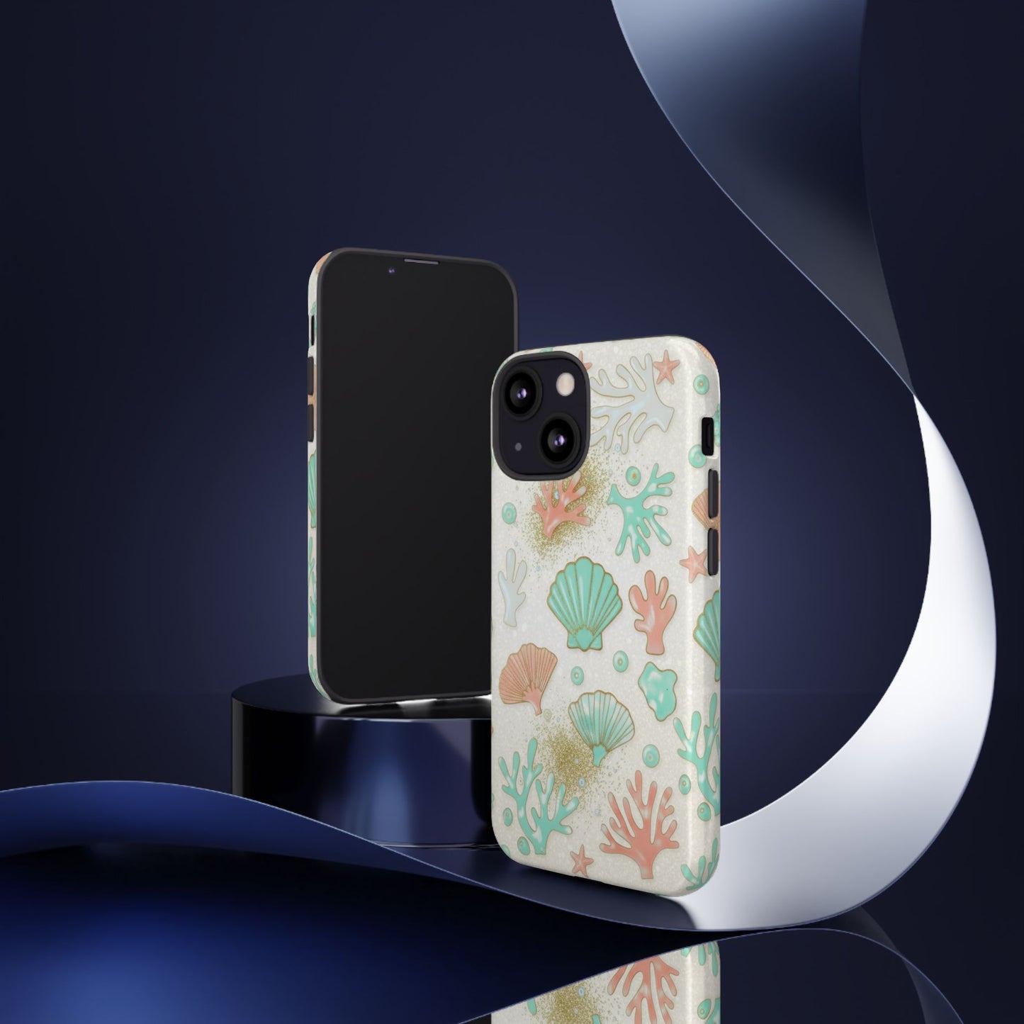 Seashell Coral Phone Case — Pastel Beach Shells Protective Tough Case
