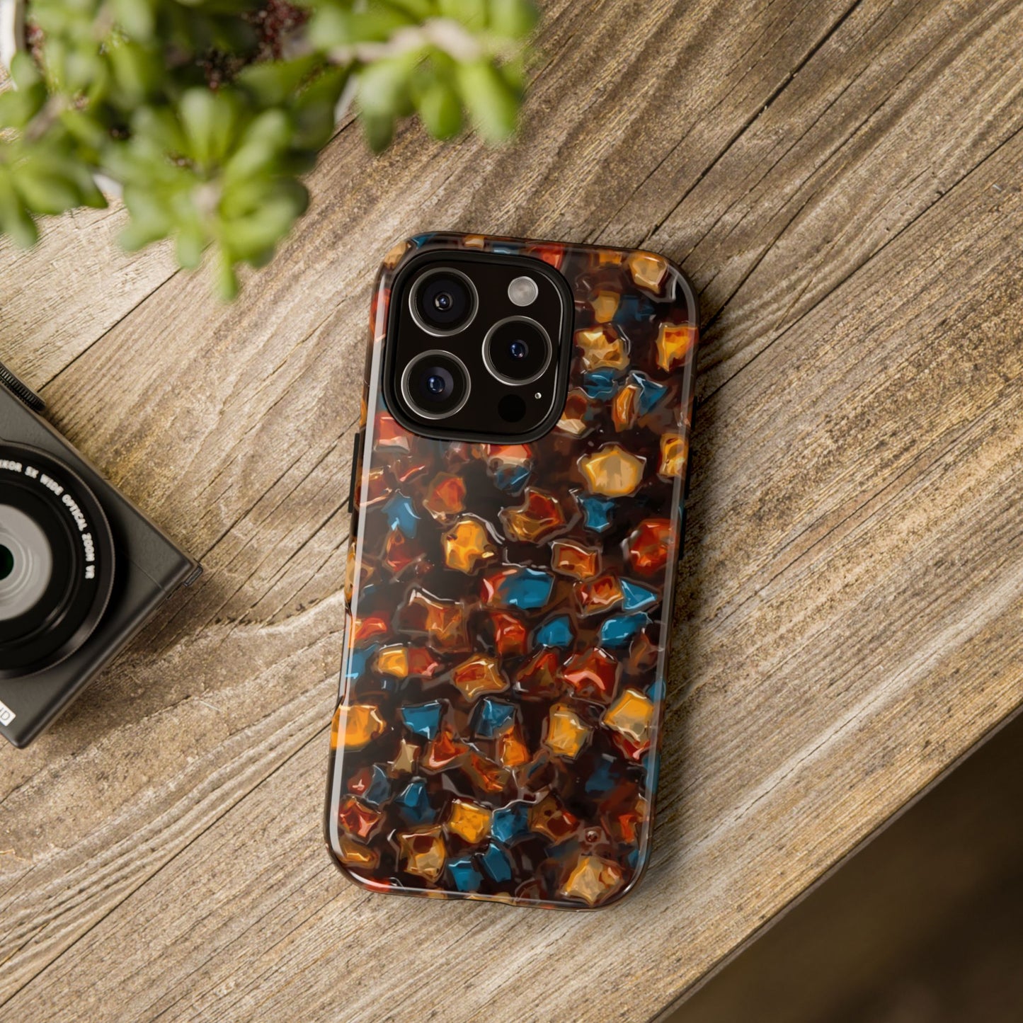 Phone Case - Amber Tortoiseshell Mosaic Protective Cover