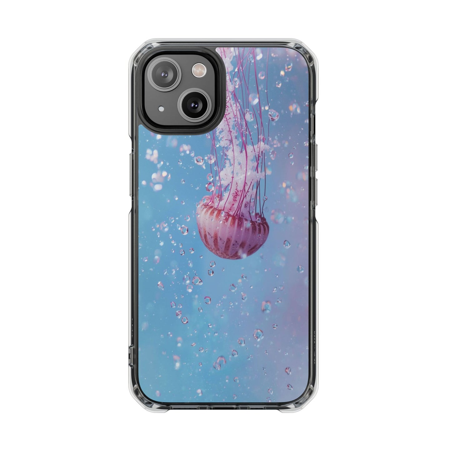 Jellyfish Clear Magnetic Impact Phone Case – Ocean Blue Underwater Design