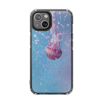 Jellyfish Clear Magnetic Impact Phone Case – Ocean Blue Underwater Design