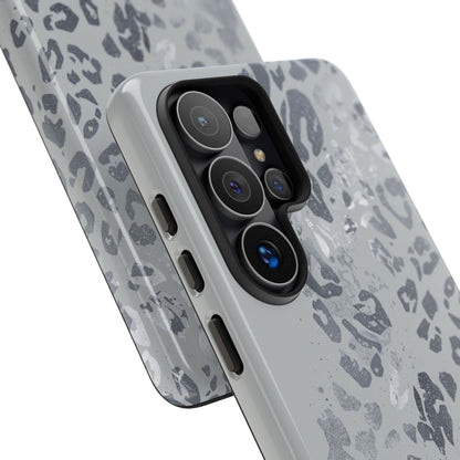 Gray Leopard Print Tough Phone Case