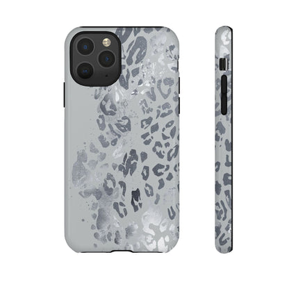 Gray Leopard Print Tough Phone Case