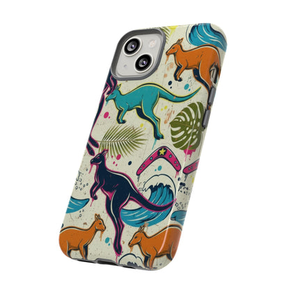 Tough Cases — Colorful Surfing Kangaroo Phone Case