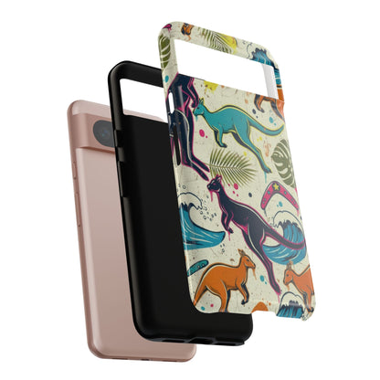 Tough Cases — Colorful Surfing Kangaroo Phone Case