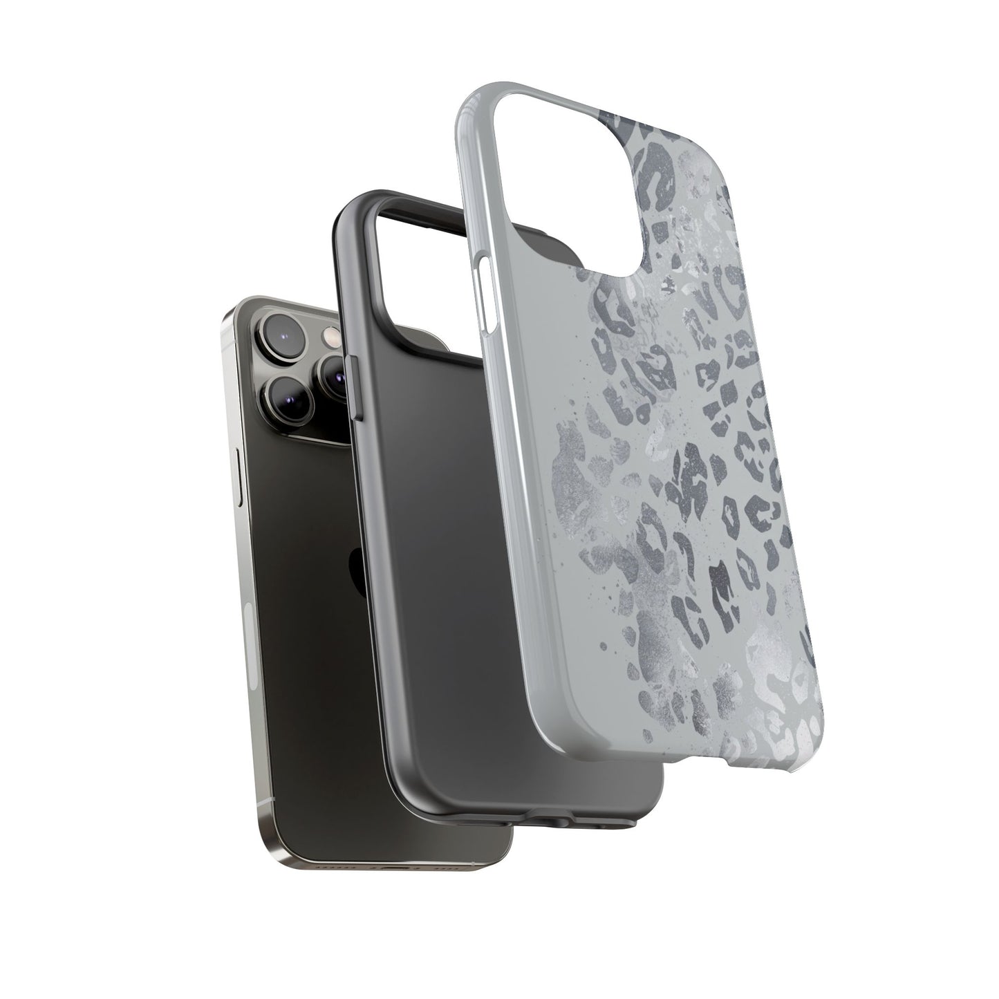 Gray Leopard Print Tough Phone Case