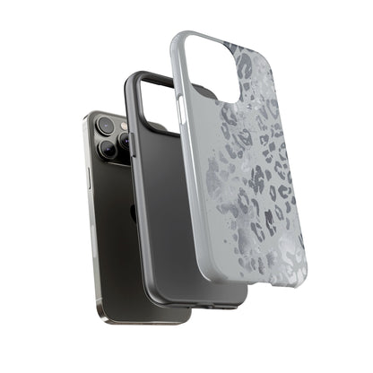 Gray Leopard Print Tough Phone Case