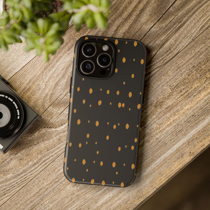 Black & Gold Dot Tough Phone Case — Protective Sparkle Pattern