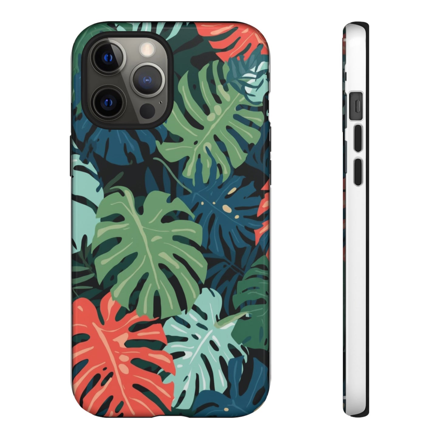 Tropical Monstera Phone Case — Colorful Leaf Protective Tough Case