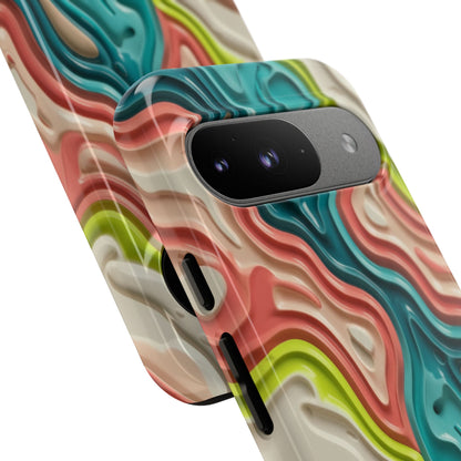 Abstract Contour Phone Case — Colorful Topographic Pattern Tough Case
