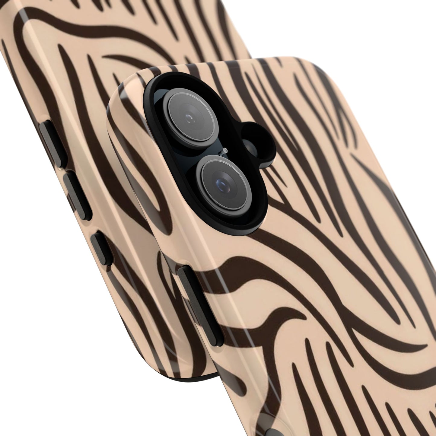 Zebra Stripe Tough Phone Case – Neutral Animal Print Protective Cover