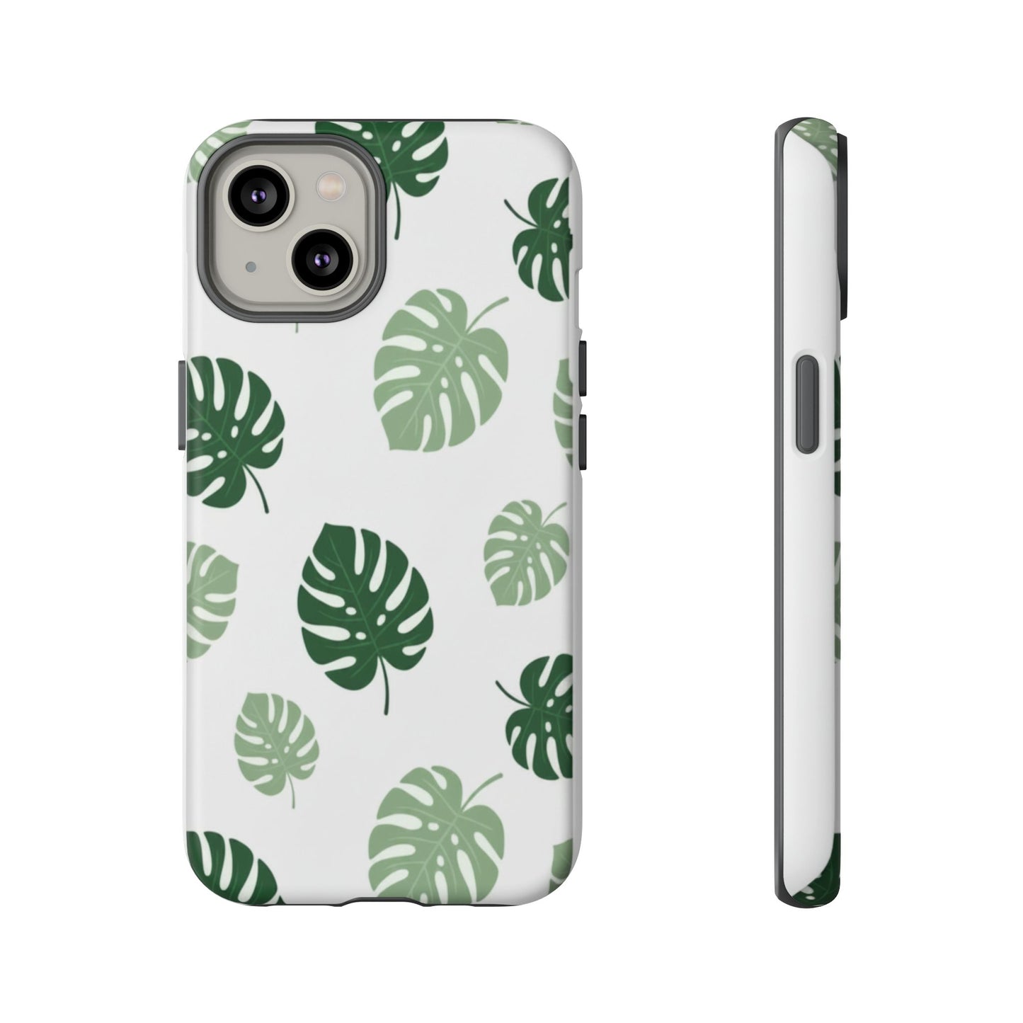 Monstera Leaf Tough Phone Case – Tropical Green Palm Pattern Protective Cover