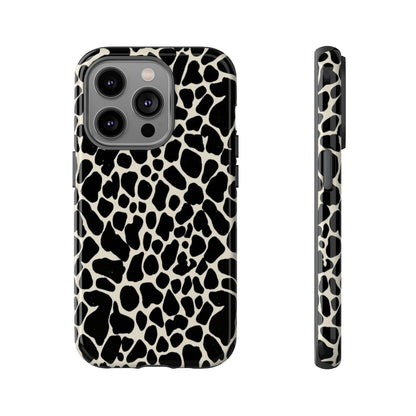Black and White Cowhide Phone Case — Protective Tough Case