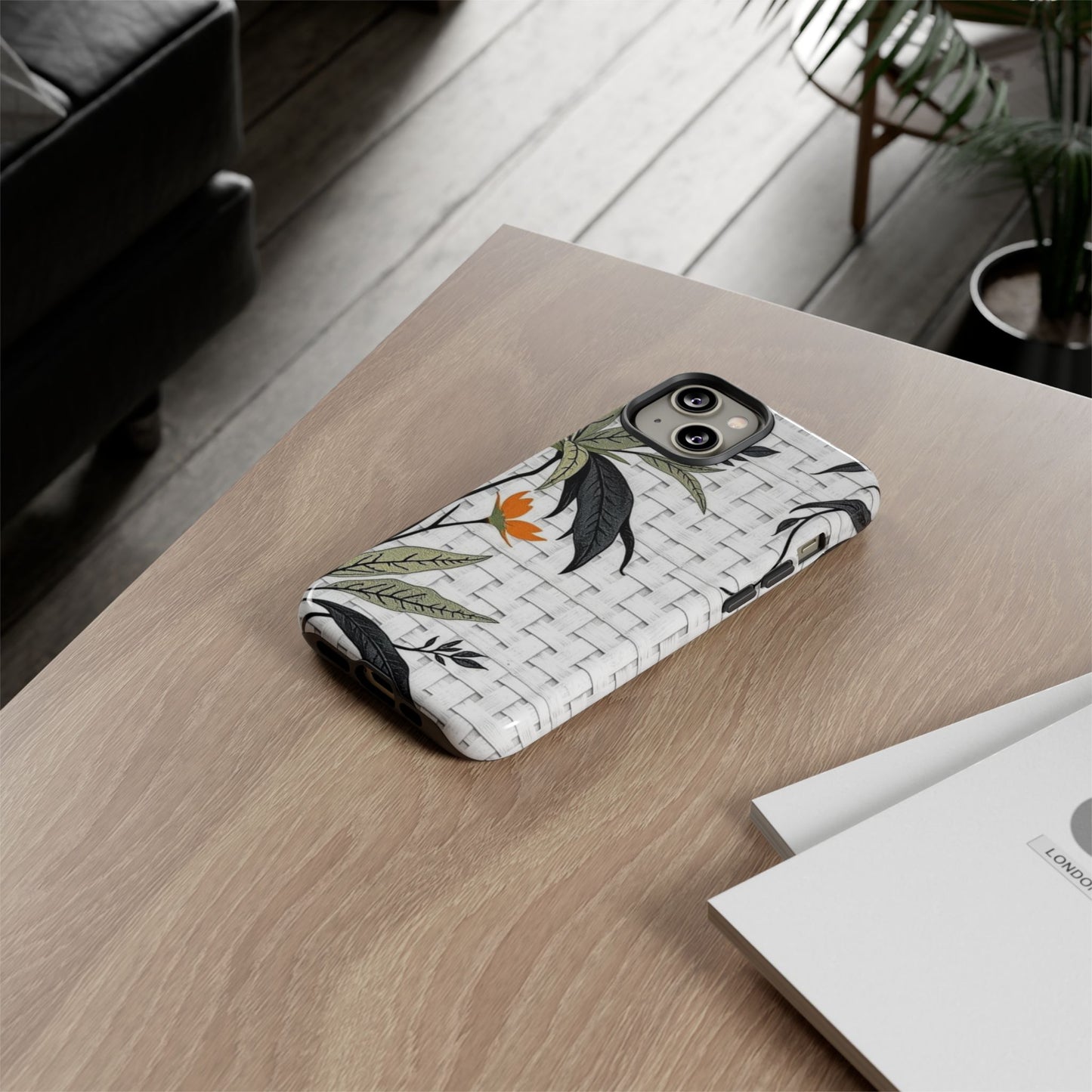 Floral Woven Tough Phone Case — Protective Botanical iPhone Cover