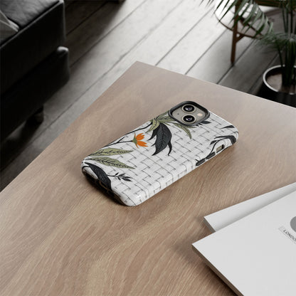 Floral Woven Tough Phone Case — Protective Botanical iPhone Cover