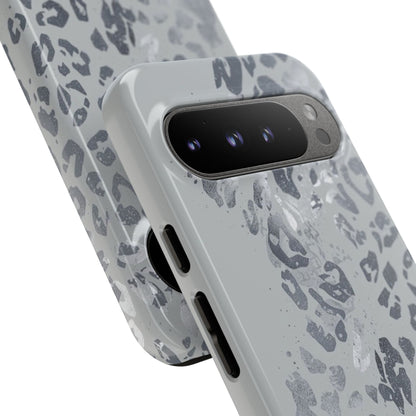 Gray Leopard Print Tough Phone Case
