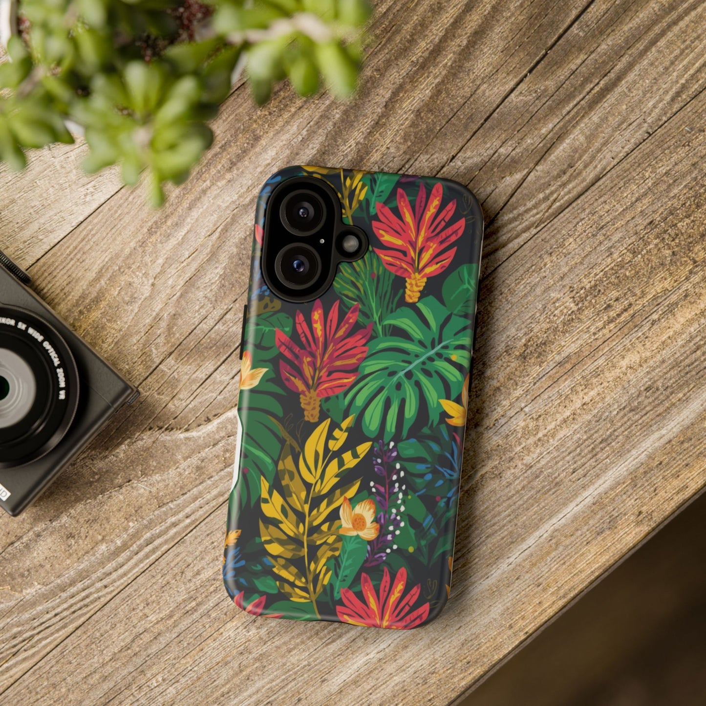Tropical Floral Phone Case — Vibrant Jungle Leaf Protective Cover