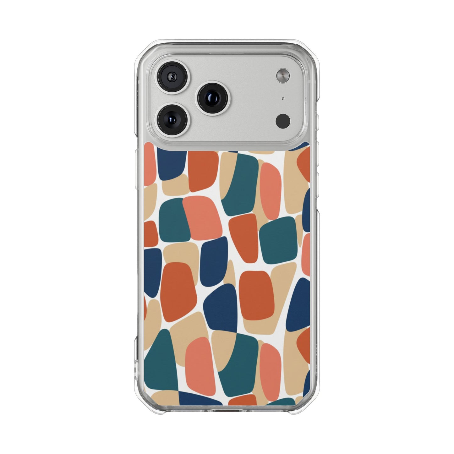 Clear Magnetic Phone Case — Abstract Color Block Protective Case