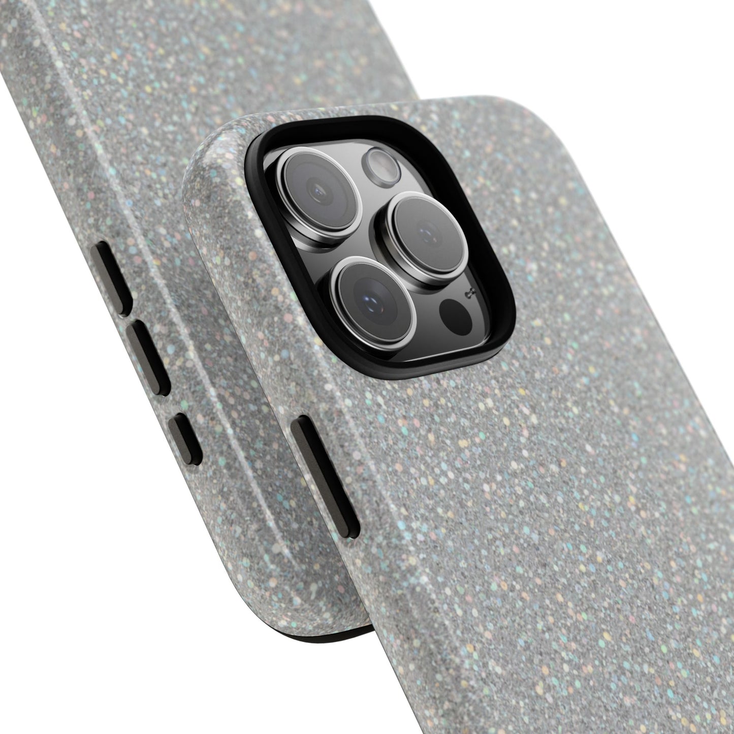 Glitter Silver Tough Phone Case — Sparkling Protective Phone Case