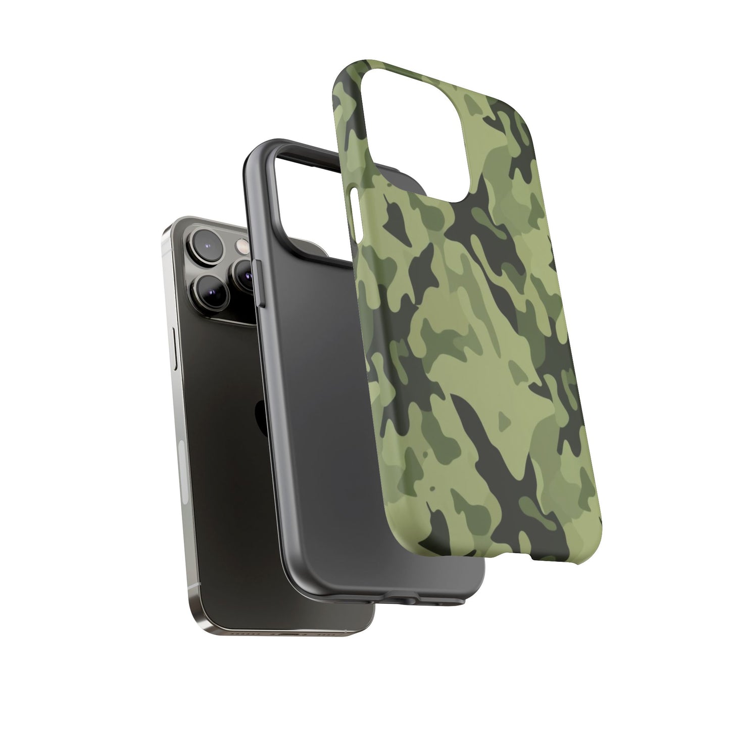 Camo Tough Phone Case — Military Green Protective iPhone Cover