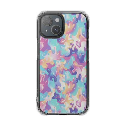 Pastel Liquid Camouflage Magnetic Clear Phone Case