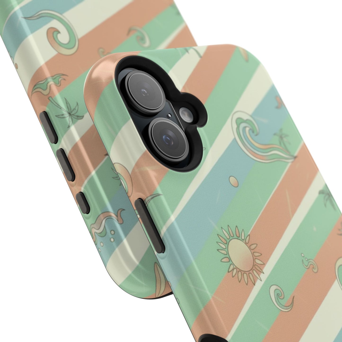 Magnetic Impact-Resistant Phone Case — Retro Surf Stripes