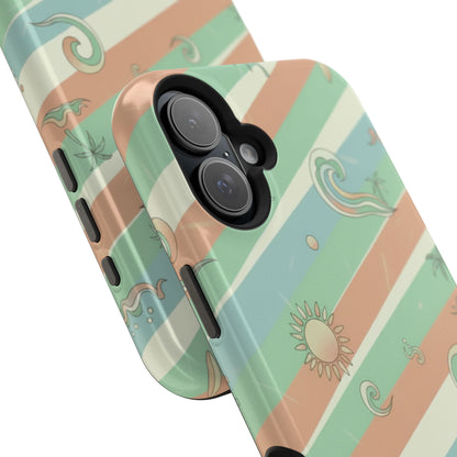 Magnetic Impact-Resistant Phone Case — Retro Surf Stripes