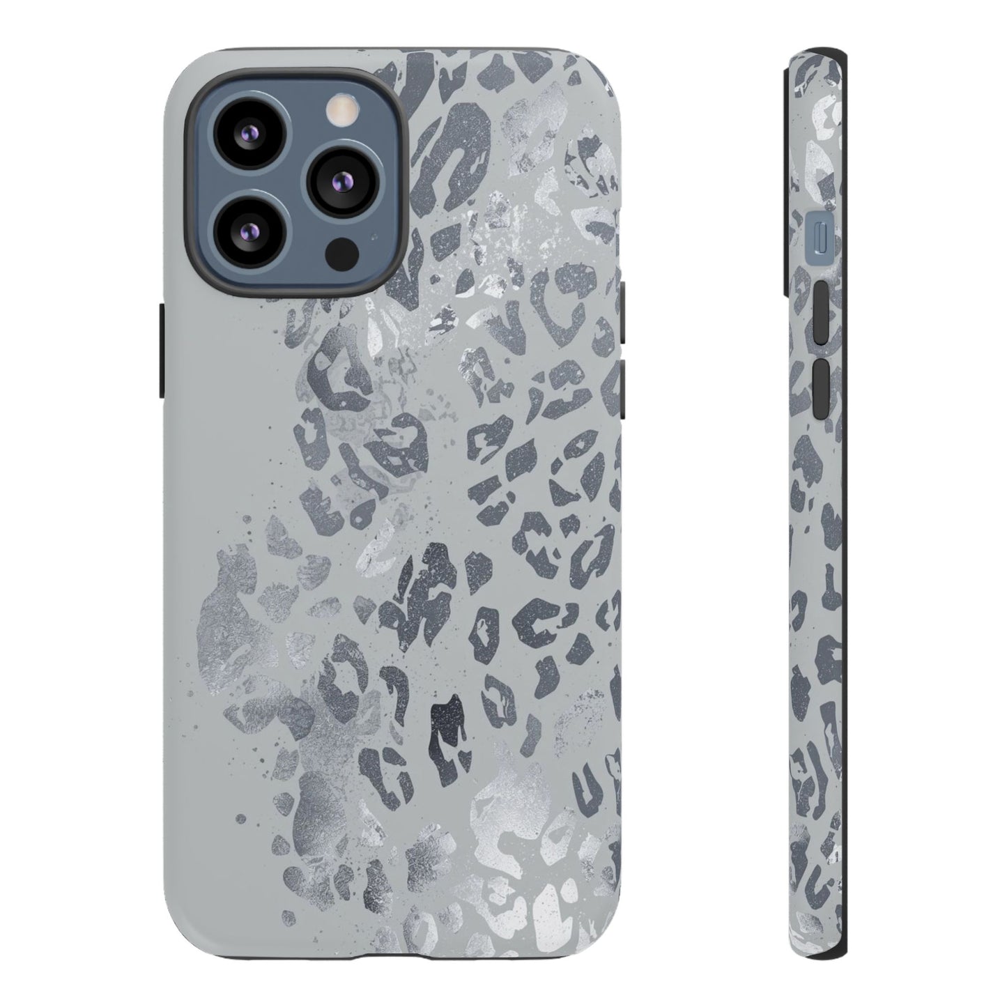Gray Leopard Print Tough Phone Case