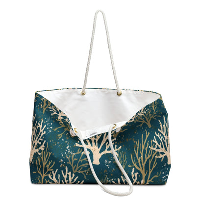 Coral Reef Weekender Bag – Nautical Teal Travel Tote