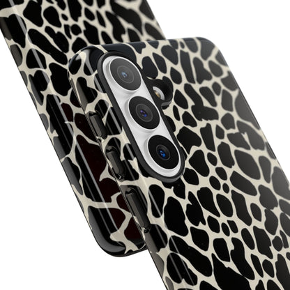 Black and White Cowhide Phone Case — Protective Tough Case