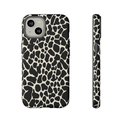 Black and White Cowhide Phone Case — Protective Tough Case