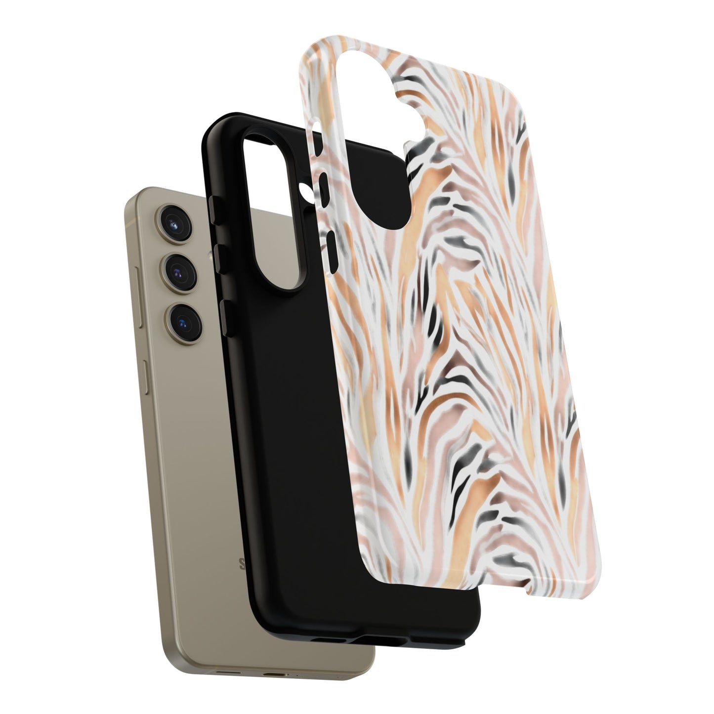 Tough Case — Neutral Watercolor Tiger Stripe Phone Case