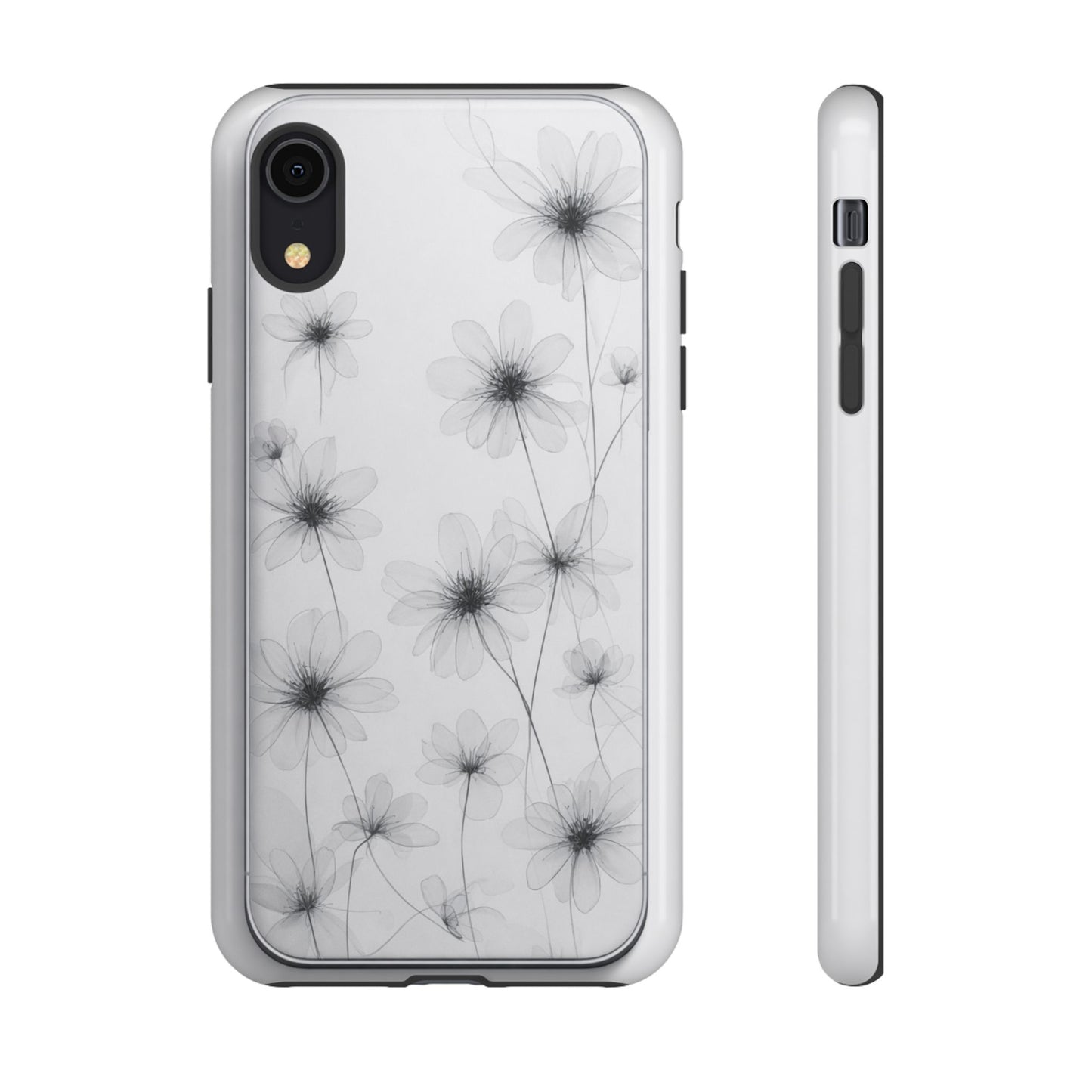 Tough Case — Black & White Floral Tough Phone Case