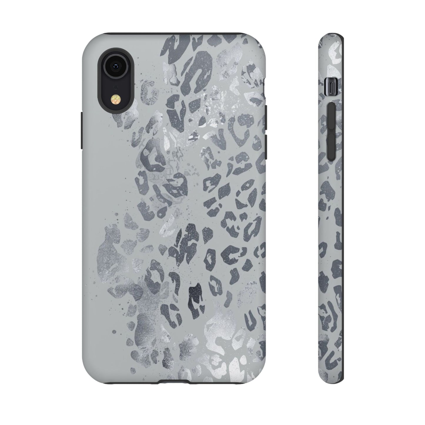 Gray Leopard Print Tough Phone Case