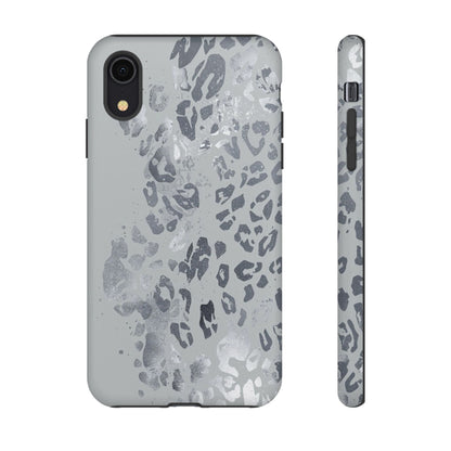 Gray Leopard Print Tough Phone Case