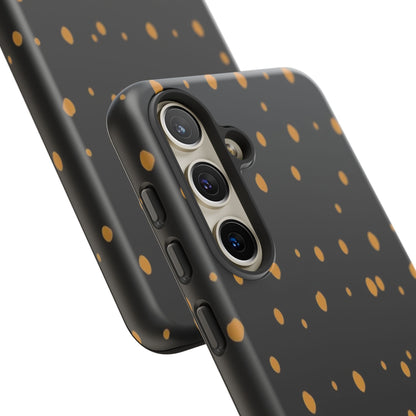 Black & Gold Dot Tough Phone Case — Protective Sparkle Pattern