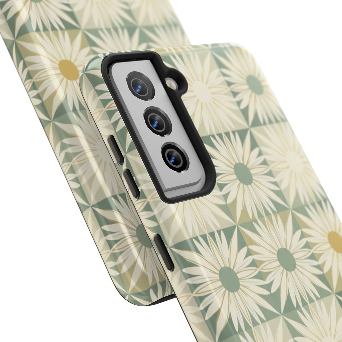 Retro Daisy Tough Phone Case — Vintage Floral Protective Cover for iPhone