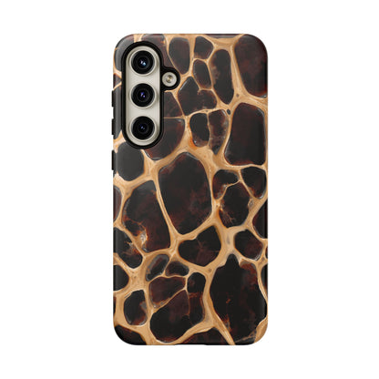 Phone Case — Brown Leather Dot Texture Rugged Protective Cover