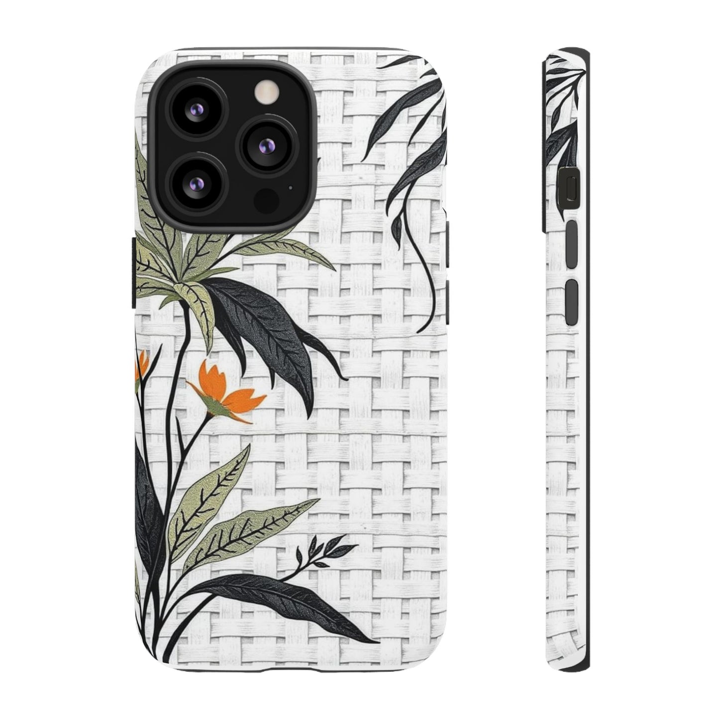Floral Woven Tough Phone Case — Protective Botanical iPhone Cover