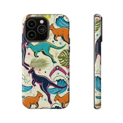 Tough Cases — Colorful Surfing Kangaroo Phone Case