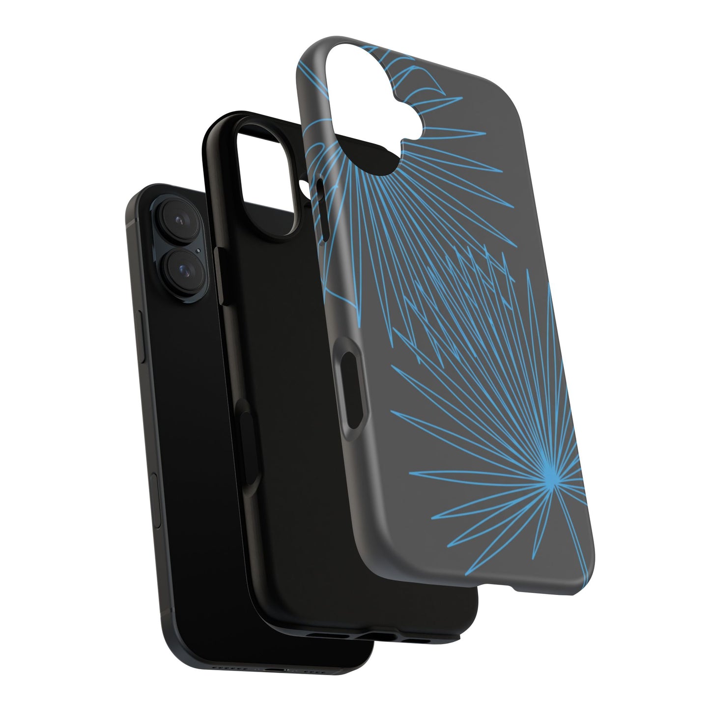 Blue Dandelion Burst Tough Phone Case — Protective Floral iPhone Cover