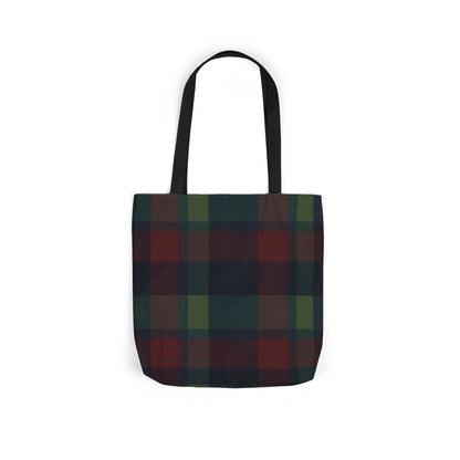 Plaid Canvas Tote Bag — Dark Autumn Tartan Market Tote