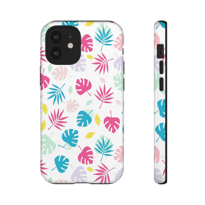Tropical Leaf Phone Case — Colorful Pastel Monstera & Palm iPhone Case