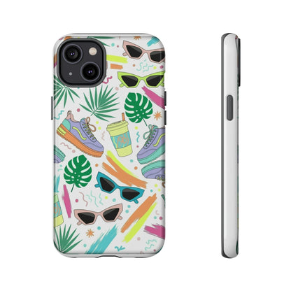 Tough Cases — Colorful Retro Sneakers & Sunglasses Phone Case