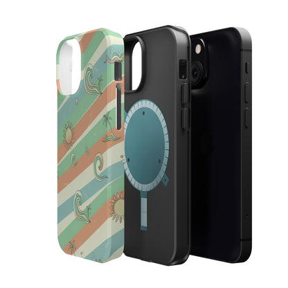 Magnetic Impact-Resistant Phone Case — Retro Surf Stripes
