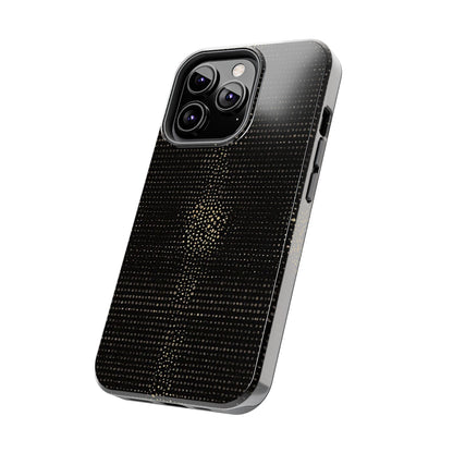 Tough Phone Case — Black Textured Metallic Dot Shield