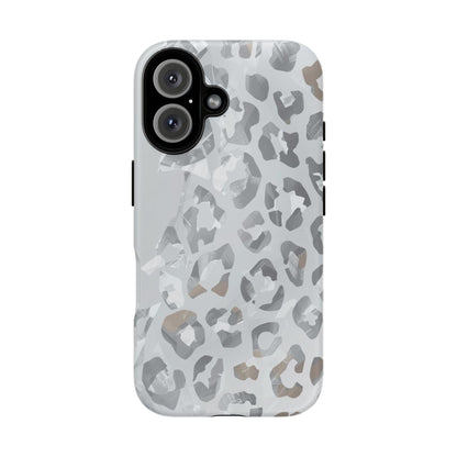 Silver Leopard Tough Phone Case