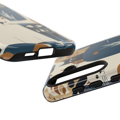 Cat Pattern Phone Case – Retro Abstract Cats Protective iPhone Cover