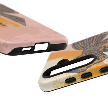 Bow Brushstroke Tough Phone Case — Pink & Mustard