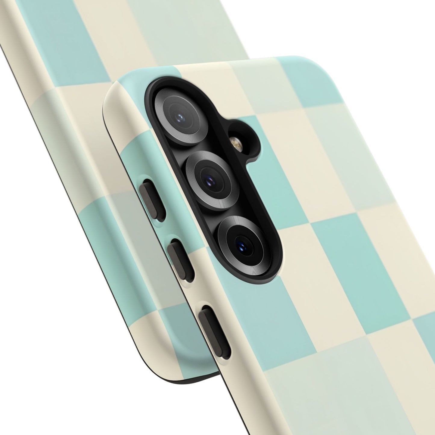 Pastel Checkerboard Tough Case – Mint & Cream Protective Phone Cover